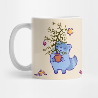 Raccoon with a christmas tree Mug